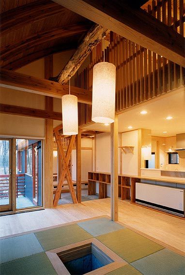 囲炉裏のある茶の間