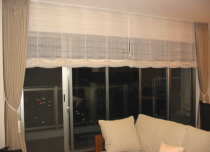 施工事例：神奈川県藤沢市ＴＡＫＡさま?ドレープカーテン・レース（シェード）取付