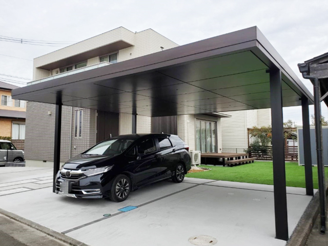 リゾートモダンの外構工事施工例 つくば市...