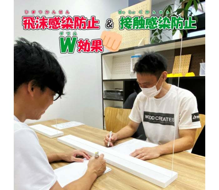 ウィルクリアパネル　新型コロナウイルス　飛沫感染防止　接触感染防止　アクリルパーテーション