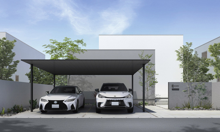 暮らしに寄り添う、シンプルなカーポート ...