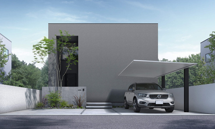 暮らしに寄り添う、シンプルなカーポート ...