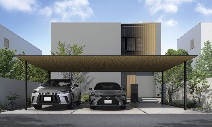 暮らしに寄り添う、シンプルなカーポート ...