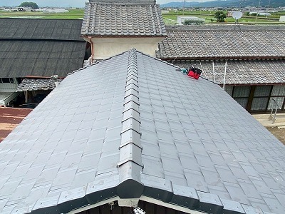 田原本町の瓦屋根の雨漏り！屋根全部新しく！屋根葺き替工事！