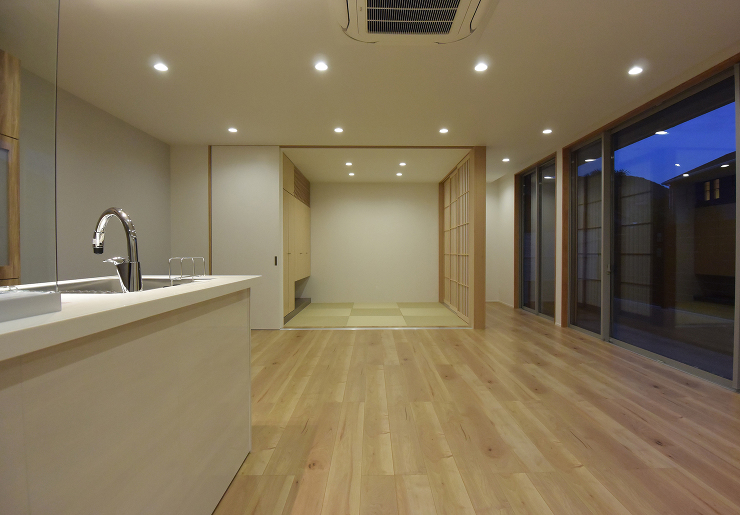 house S L字型の家