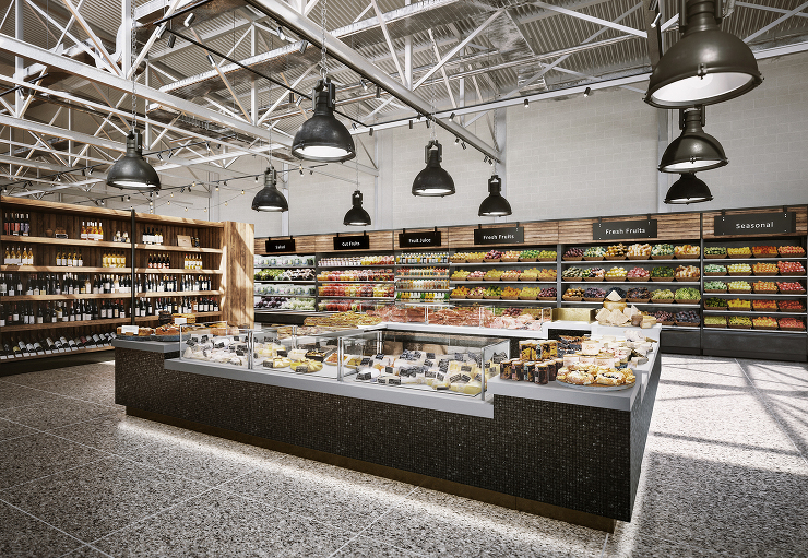 広告用CGパース制作：商業施設事例 Supermarket CGパース・建築パース 制作実績 メインビジュアル