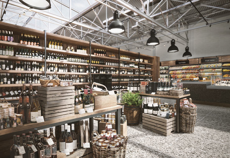 広告用CGパース制作：商業施設事例 Supermarket CGパース・建築パース 制作実績 図面01