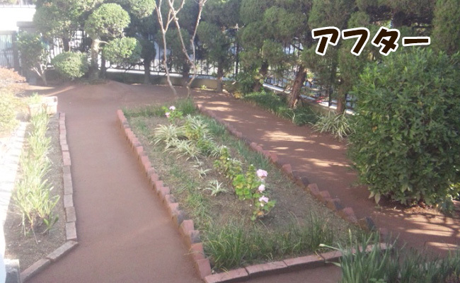 庭の砂利を撤去して子供が安全に遊べる庭に...