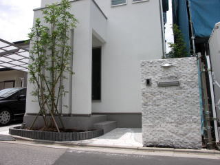 オーピン　天然石　門柱
