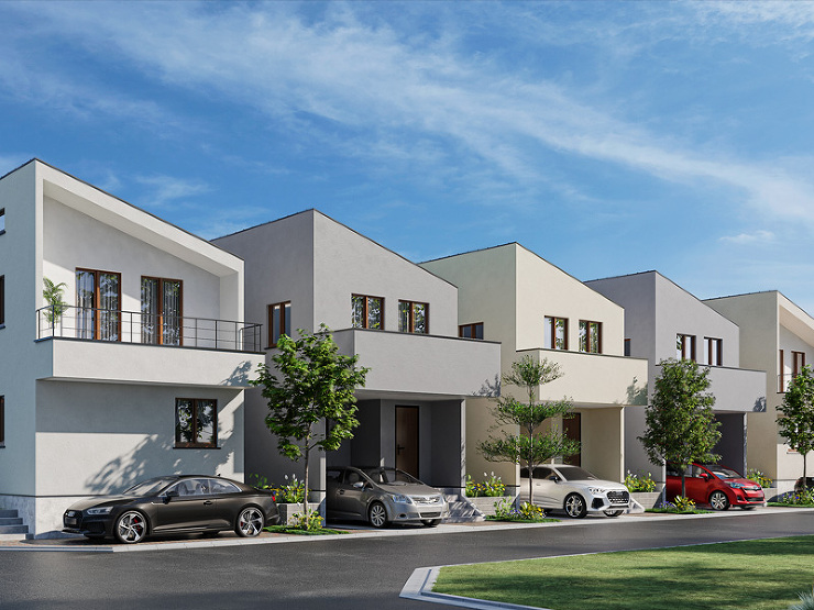 住宅 外観 建築パース 多棟