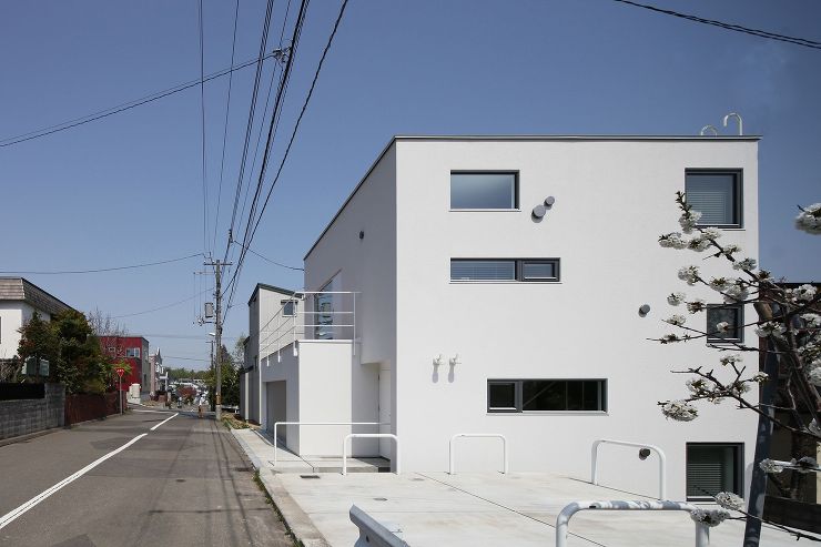 ５つのフロアレベルを持つスキップフロア住宅