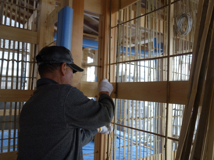 念願の竹小舞。。。 | 野の草 設計室