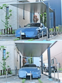 カーポートSC×スペースガードでモダンな防犯車庫　松戸市H邸