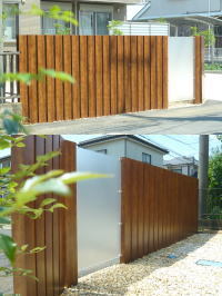 人工木材デザイナーズパーツで目隠し　野田市Ｔ邸