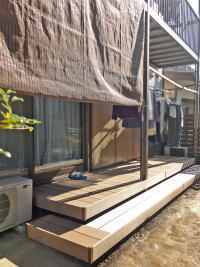 天然木材から人工木材ウッドデッキへ　柏市Ｔ邸