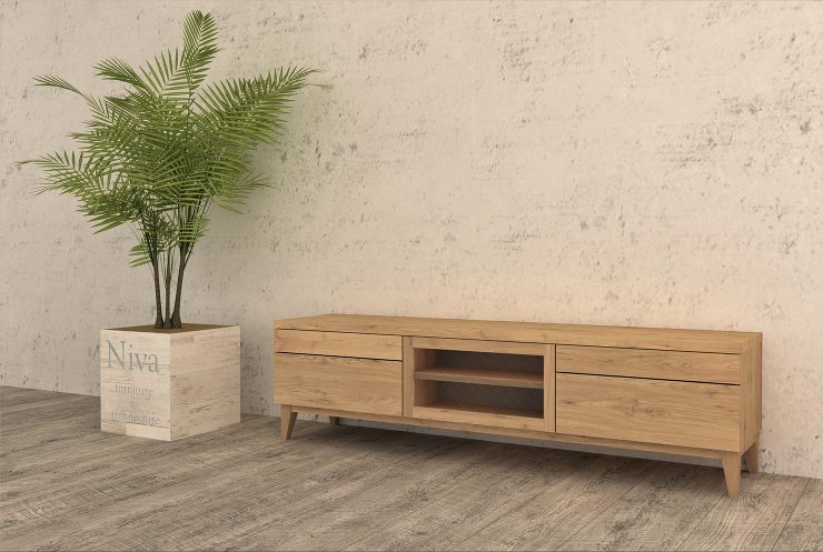 ナチュラルな省スペーステレビボード