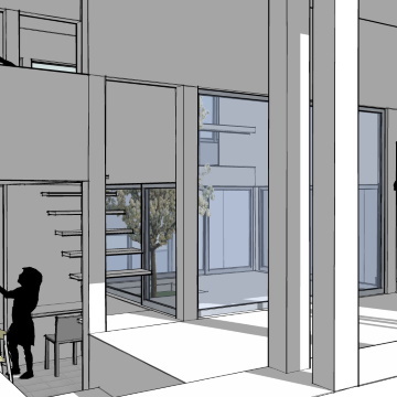 庭越しに見る室内の構成