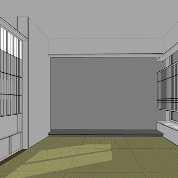 書院と縁側を備えつつ現代的な意匠の和室<BR>階段に隠れた動線でLDと隔てられ　広縁を通してリビングとつながります