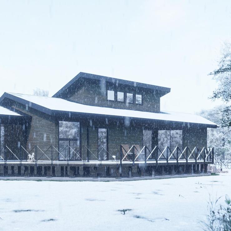 別荘　冬　CGパース　長野　Villa　制作