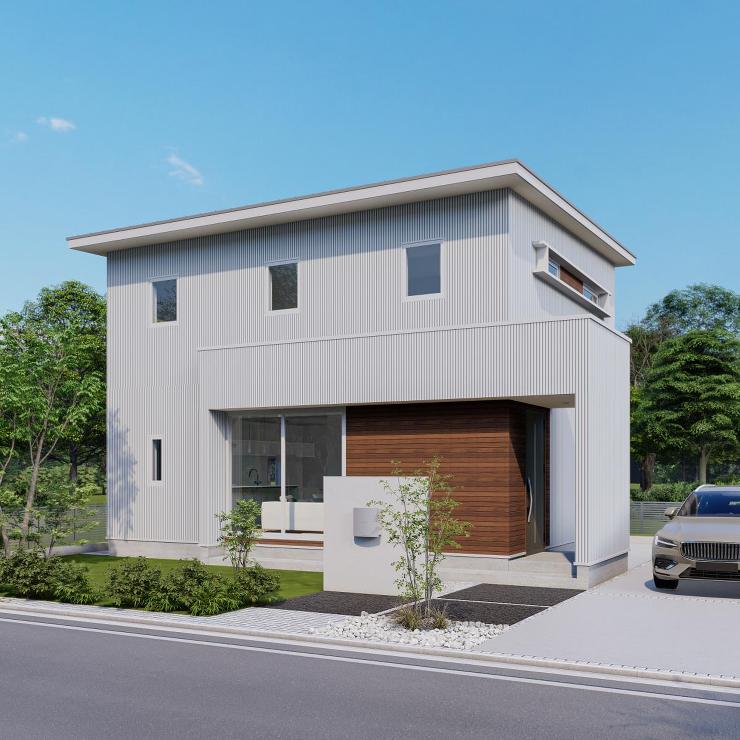 住宅　外観パース　岐阜