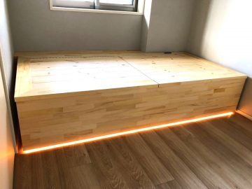 宙に浮くオーダー小上がり収納｜S様邸