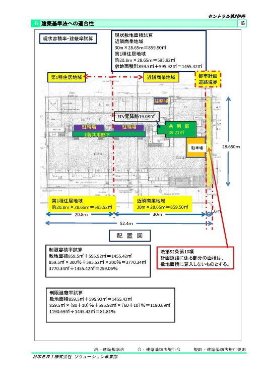 建築基準法への適合性　容積率・建蔽率