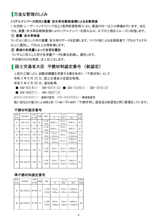 製品紹介?不燃木材（不燃液注入による）｜...