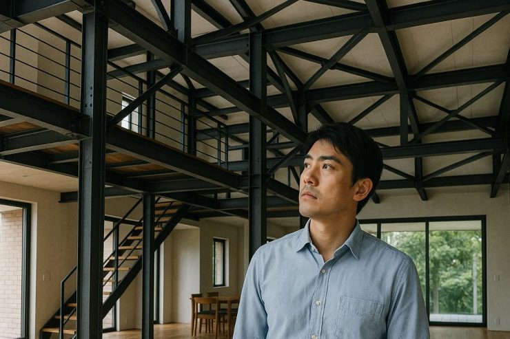 「吹き抜け×鉄骨造」開放感と構造強度を両...