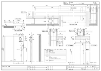 002片引き戸木枠図･木製片片引き戸建具