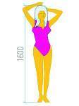 水着女性(身長160センチ)