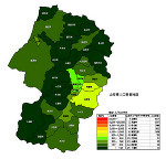 山形県の人口密度