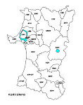 秋田県の白地図