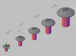 トラス小ねじの３Ｄデータ　ｄｗｇ　