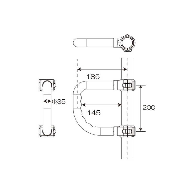 ベスポジBPZ D型手すり 抗菌・抗ウイルス