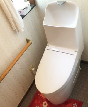 鹿児島市のトイレリフォーム施工事例｜Ｎ様｜TOTO「GG800」自動洗浄でいつでも快適【リビングプラザ滝の神】鹿児島市・リフォーム・塗装・外構・造園