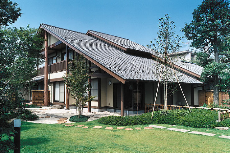 大屋根の家 外観南面 No 2358 建築 Kenken