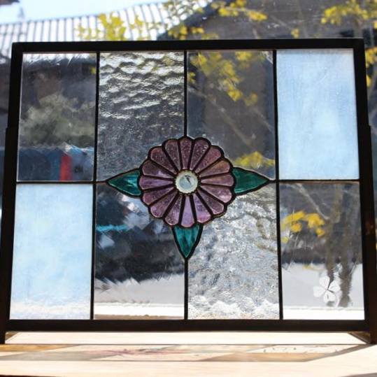 ピンク小花 | ステンドグラス アートプレイス