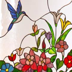 花とハチドリ | ステンドグラス アートプレイス