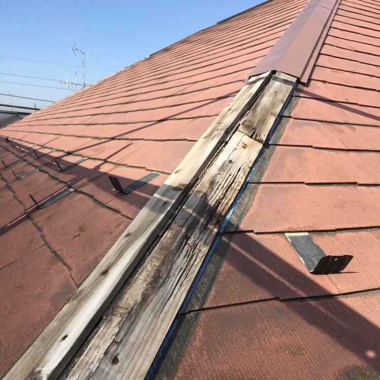 スレート瓦棟板金 交換修理 | 荻窪屋根工事