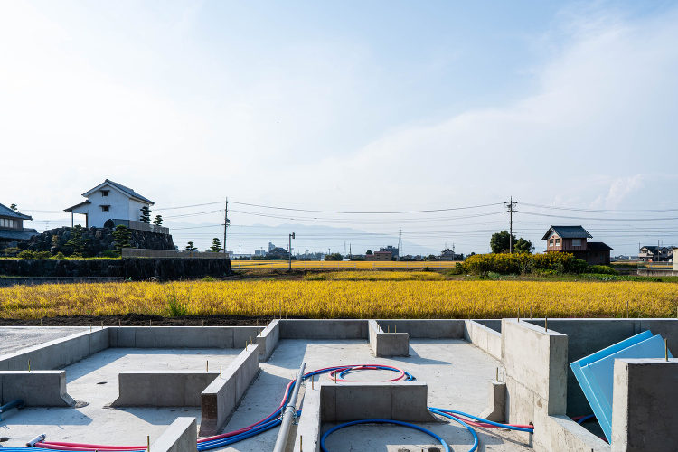 基礎立上り確認 輪之内町の現場 - 建築設計事務所アトリエ永日