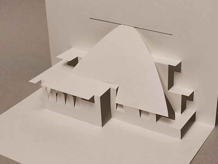 週刊折り紙建築クイズ01:キノコみたいな茅ぶき屋根がかわいい1926年...