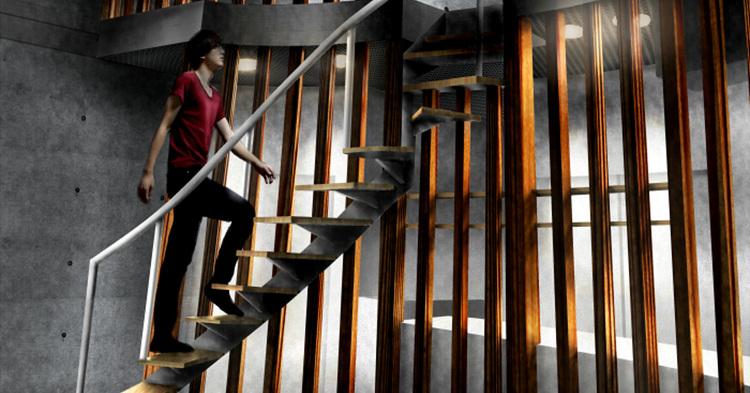 今月の一枚<長岡造形大学 今井博康 開放的な二人部屋> | 建築パース...