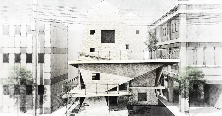 今月の一枚<武蔵野美術大学 田中裕大 松濤の住宅> | 建築パース.c...