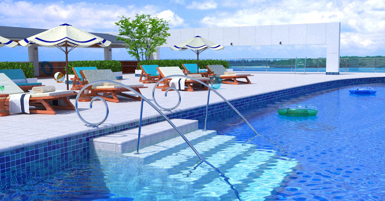 今月の一枚＜尾川哲嗣 リゾート プール＞ | 建築パース.com