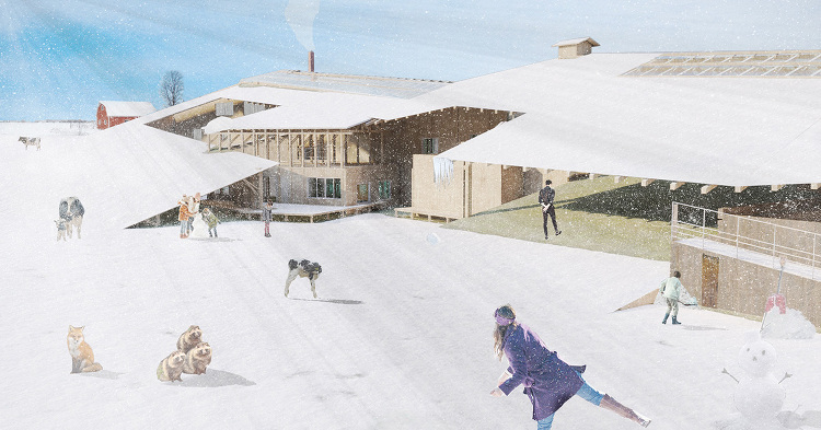 今月の一枚＜名古屋大学大学院 横田勇樹 雪と牛舎のある日常＞ | 建築...