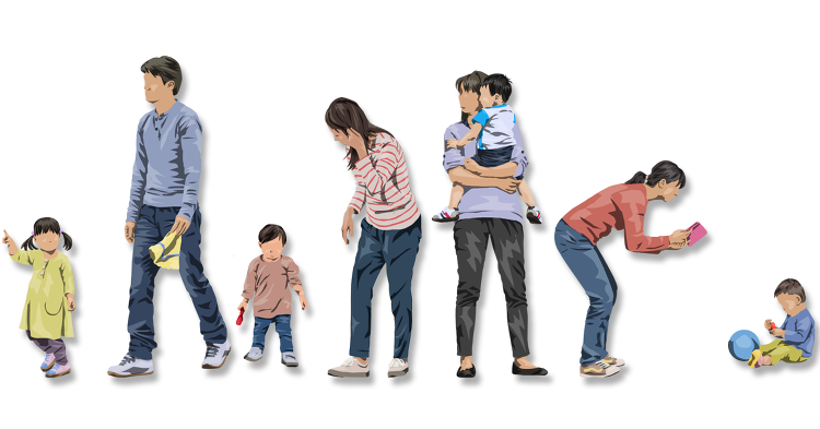 Vol.115 切り抜き人物(27) 親子 | 建築パース素材無料ダウ...