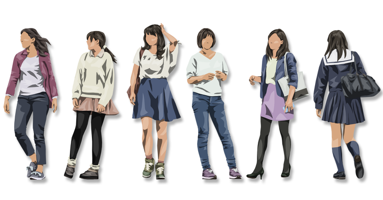 Vol.122 切り抜き人物(31) 女性 | 建築パース素材無料ダウ...