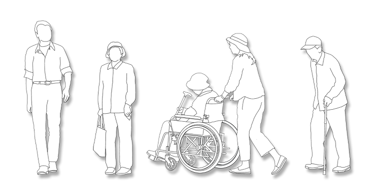 Vol.132 切り抜き人物(38) ライン シニア | 建築パース素...