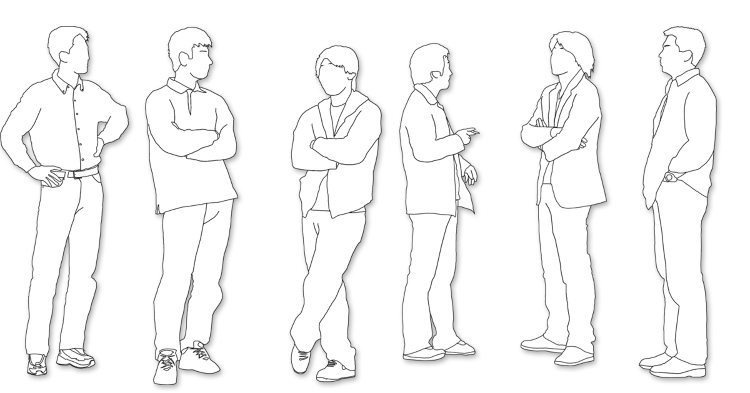 Vol.62 切り抜き人物(23) ライン 男性 | 建築パース素材無...