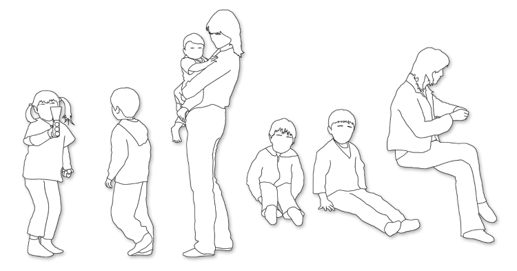 Vol.72 切り抜き人物(26) ライン 室内シーン | 建築パース...